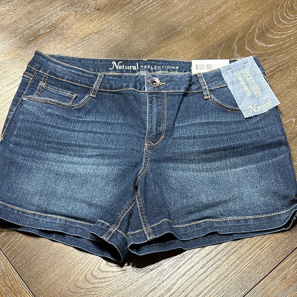 Natural Reflections Dark Blue Jean Shorts